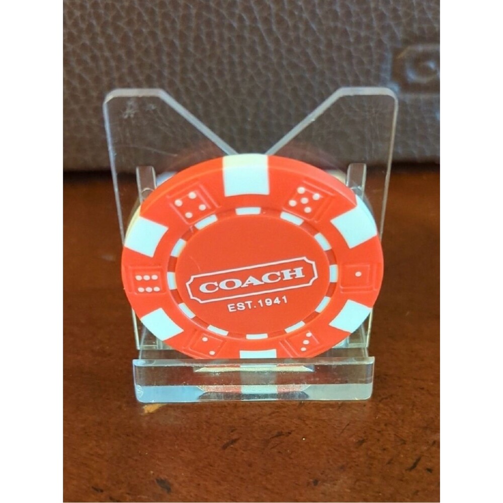 Coach Red and White Collectible Poker Chip